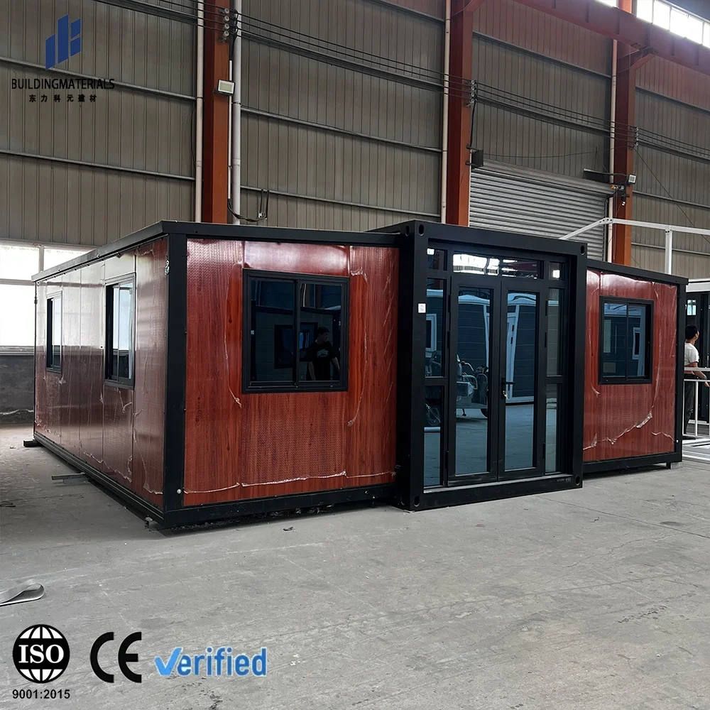 Customized Portable Modular Building Double Wing Expandable House For Construction Site/Camping Steel Sandwich Panel For Villa E