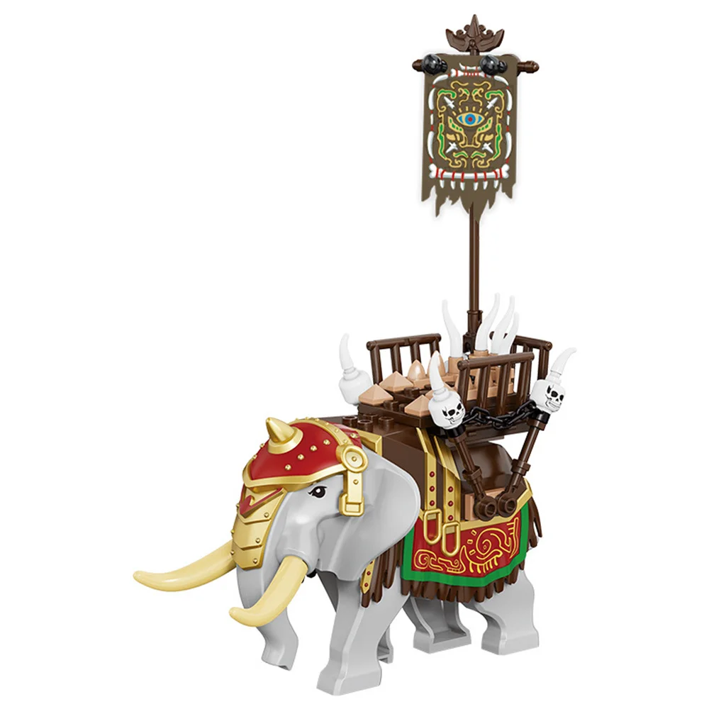 Creativity DIY Medieval Military Romance Of The Three Kingdoms Knight Elephant Building Blocks Kit Bricks Model Kids Toys ﻿