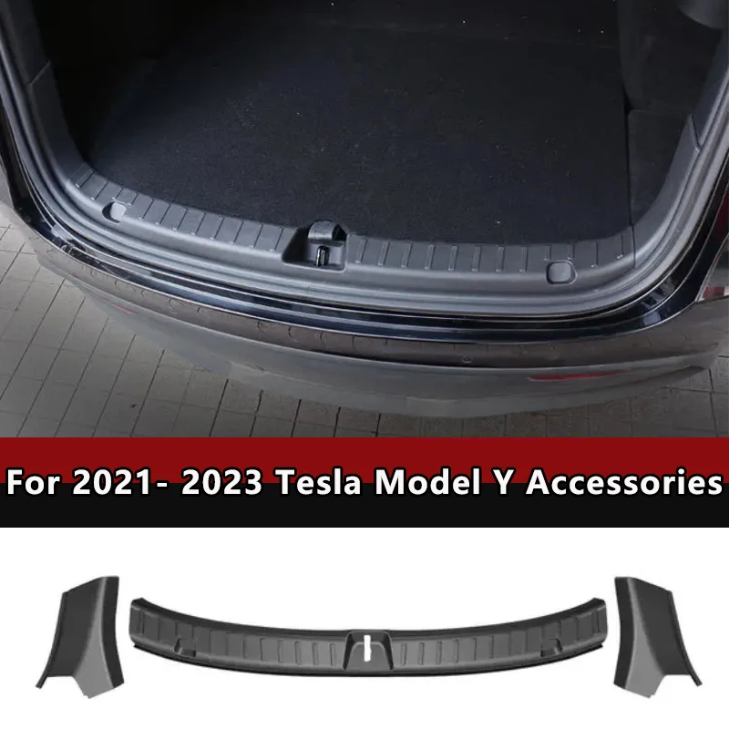 For 2021 - 2023 Tesla Model Y Car trunk door sill plate protector TPE rubber boot load guard car accessories