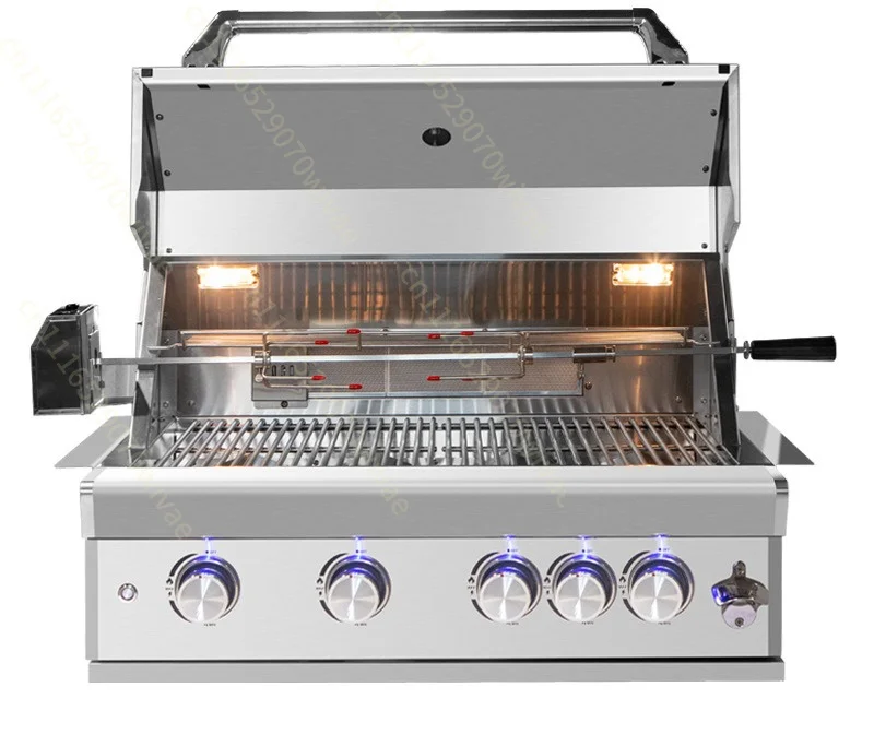 Built-in courtyard gas barbecue grill, outdoor stainless steel 304 villa BBQ rack