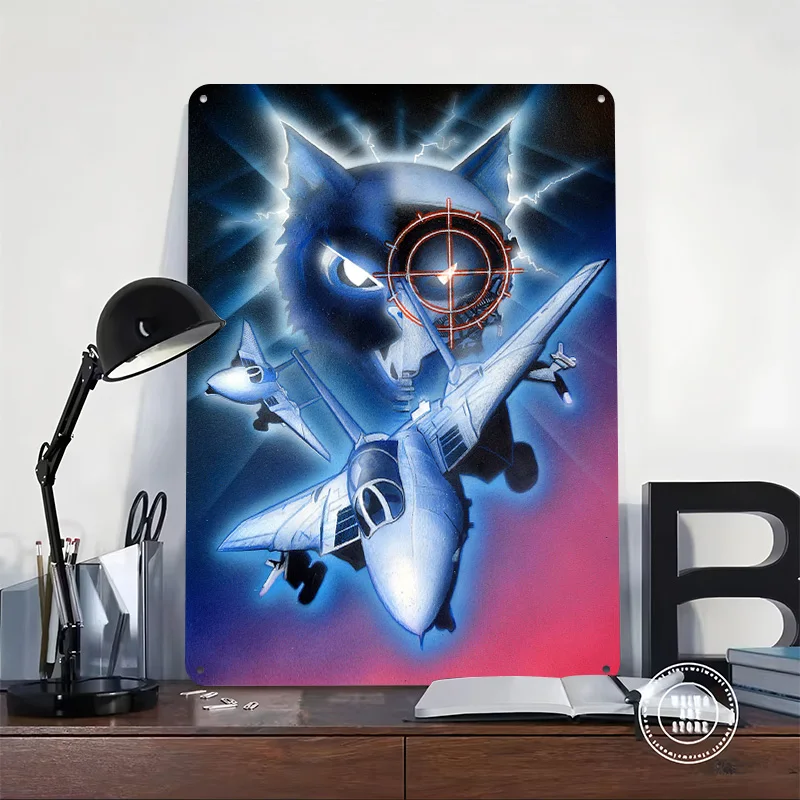 F 14 Tomcat Printed Poster Customized Retro Wall Art Vintage Metal Tin Signs for Home Mancave Decoration Gaming Desk Decor House