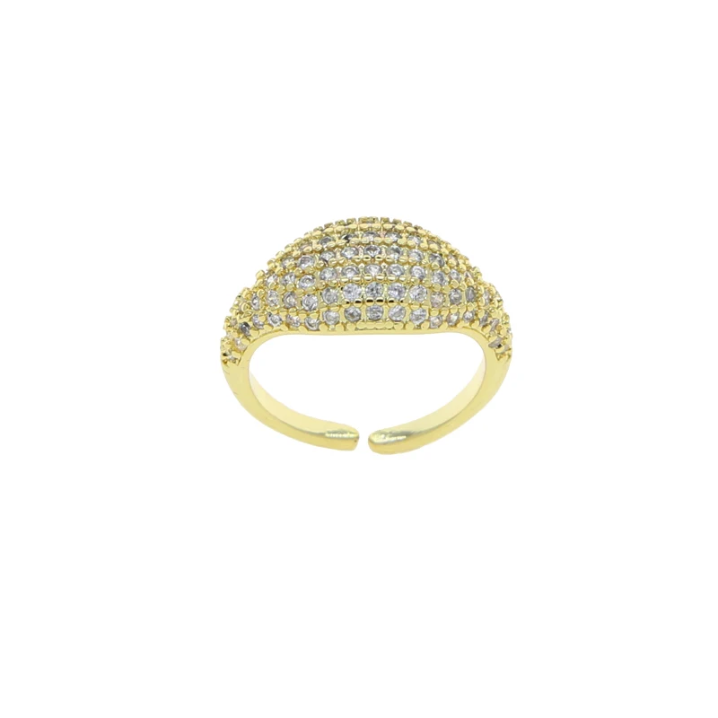 Mini Cute CZ Open Adjust Finger Ring for Women Girl Gold Color Micro Pave White Cubic Zirconia Rings