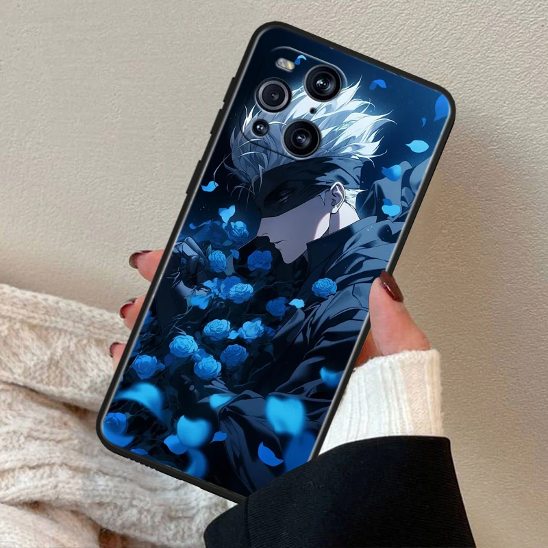 Toji Fushiguro Jujutsu Kaisen Phone Case For OPPO Find X2 X3 X5 Reno 5 6 7 8 10 11 Pro Plus Lite Neo Z F 4G 5G Black Cover Funda