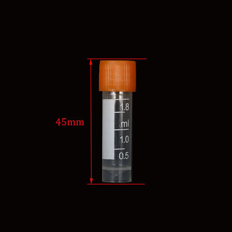 10pcs 1.8ml Laboratory Tube with Screw Cap Multifunctional Plastic Transparent Tube Sample Storage Container Centrifuge Tube