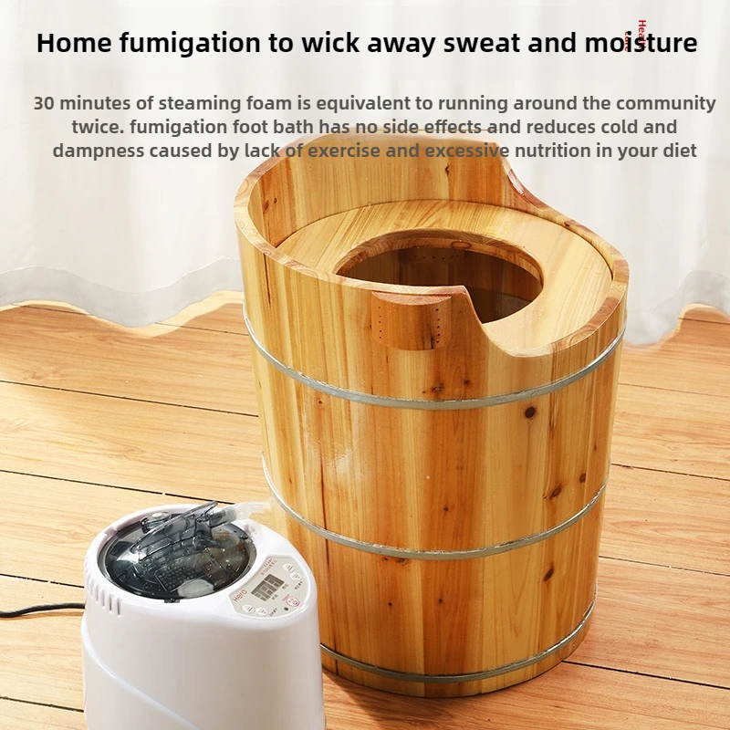Herbal Sitz Bath Steamer Natural Wood Pelvic Therapy Tub Portable Steam Sauna for Hemorrhoid Relief & Feminine Care Bathtubs