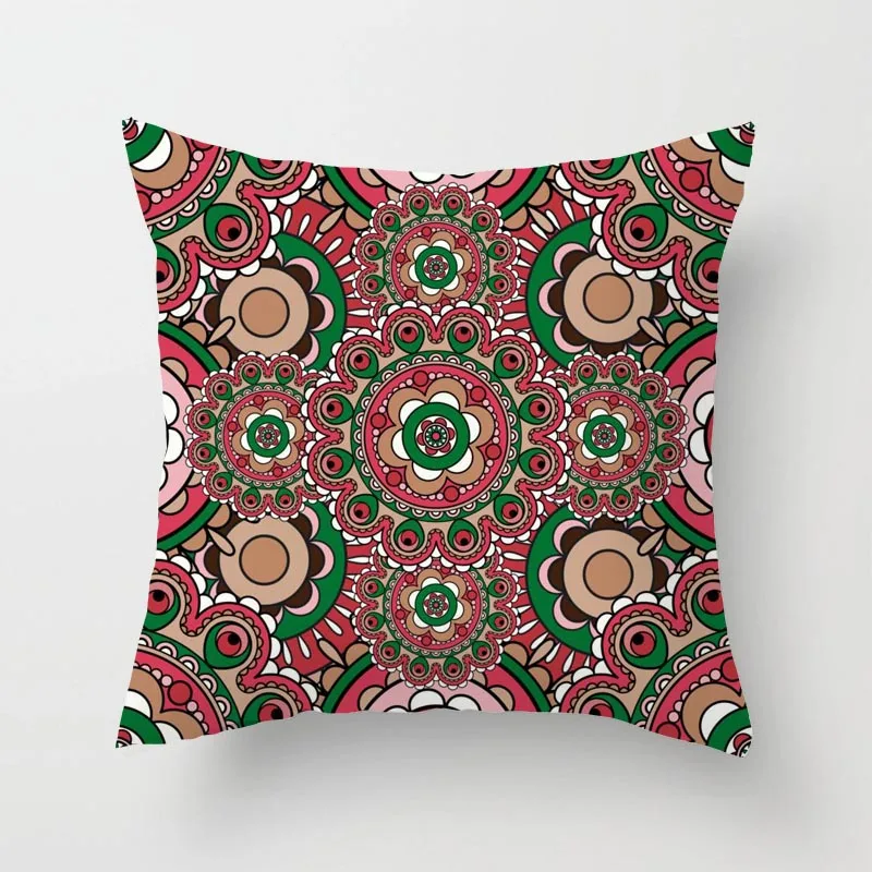 Mandala Geometry Cushion Cover Small Throw Pillow CasePillowcase Sofa Cover Square 45cmx45cm