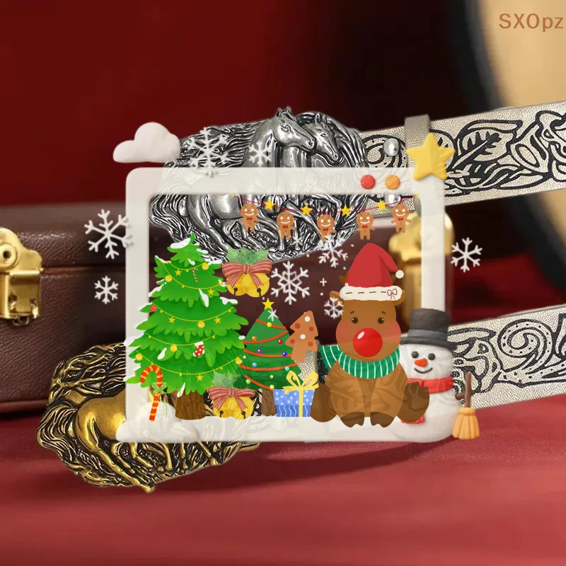 مزدوج الحصان الرجعية حزام معدني مشبك قبعات رعاة البقر الغربية حبل مشبك ملحق للجنسين مشبك ناعم