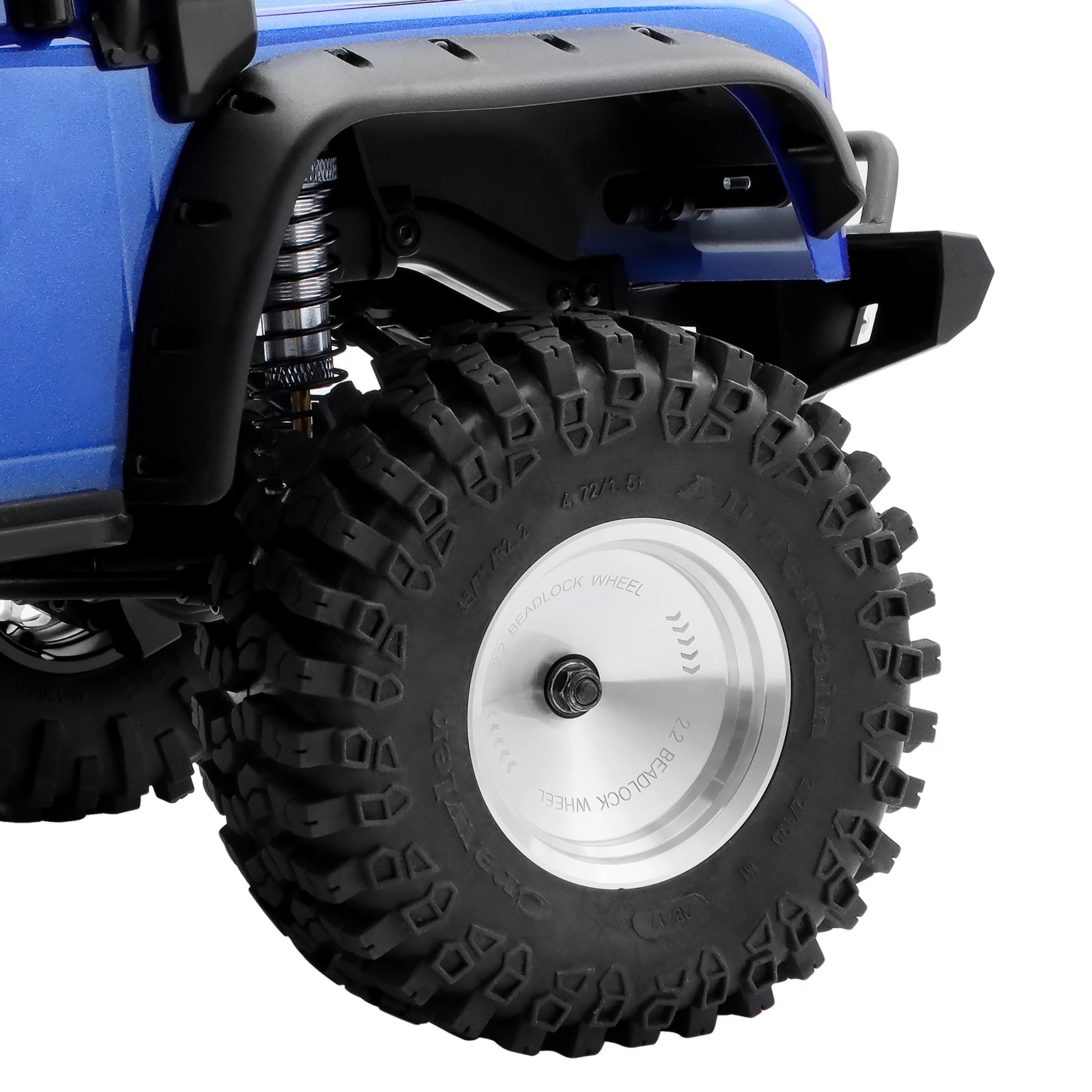 DashRC 2.2インチ ビードロックホイールリム、オフセット-9mm アルミニウムヘビーホイールハブ TRX4 SCX10 VS4-10 Gen8 1/10 RCクローラーアップグレード用、4個セット