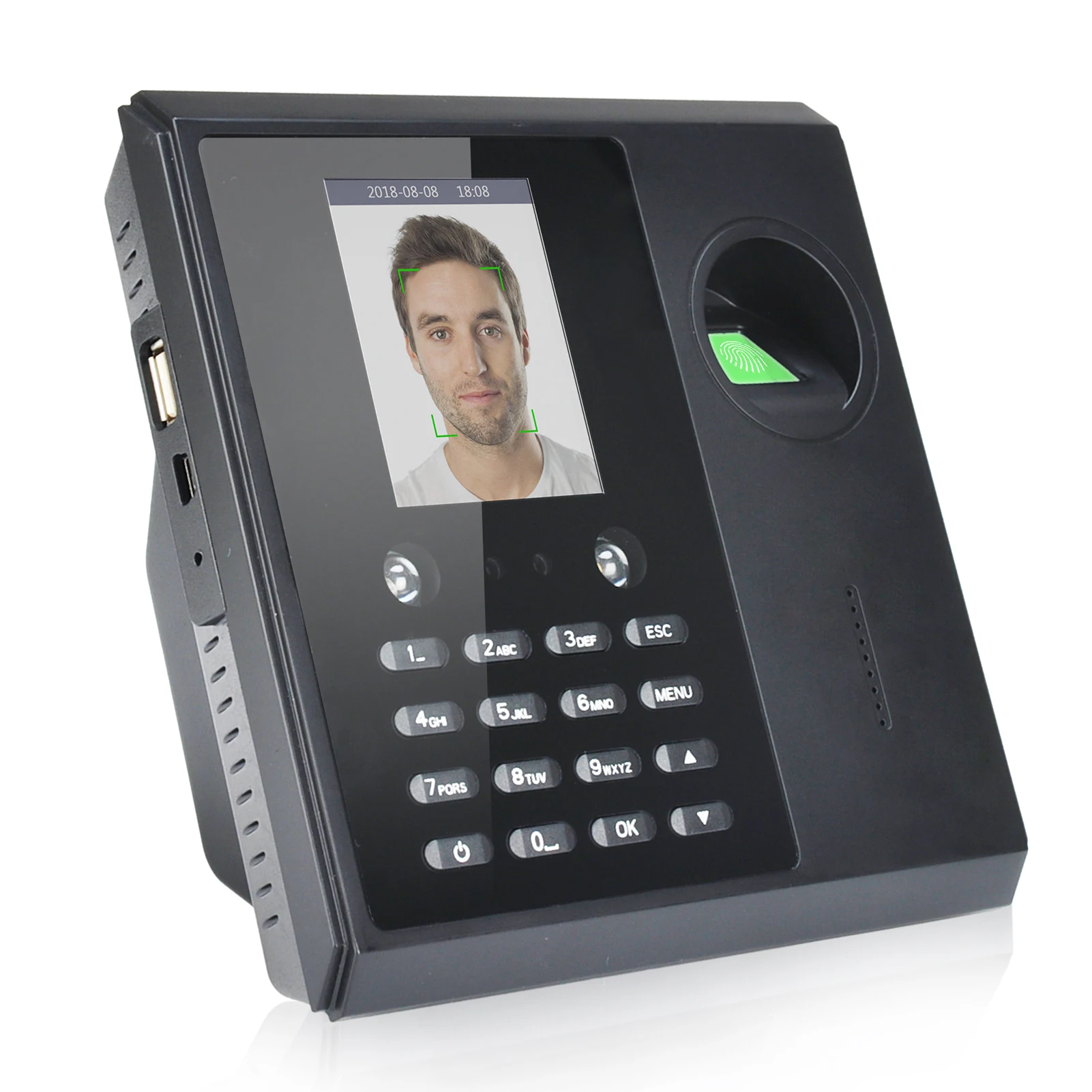 آلة الحضور على مدار الساعة البيومترية للموظفين التعرف السريع 5 لغات نظام دعم TCP/IP وشبكة WIFI