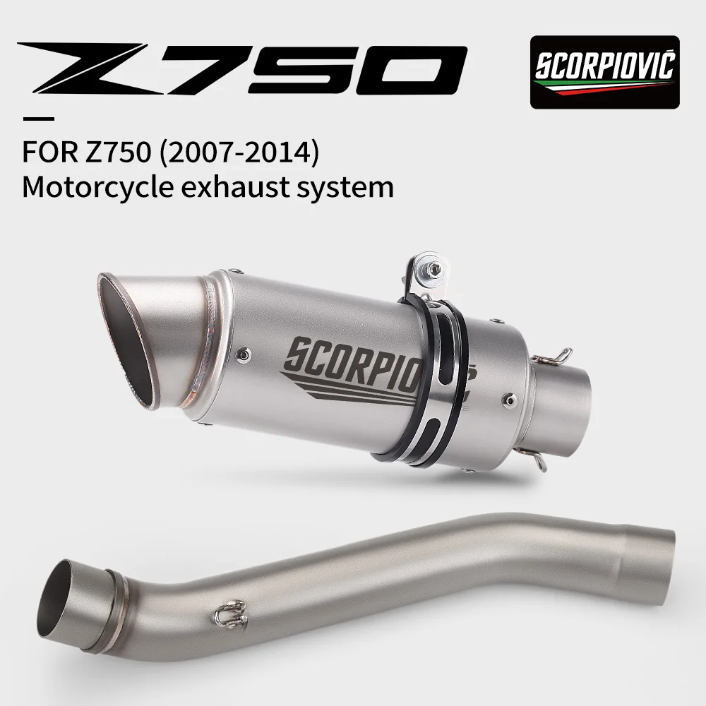 

Motorcycle system exhaust slip On is suitable for Z750 (2007-2014) middle and tail section kit high performance