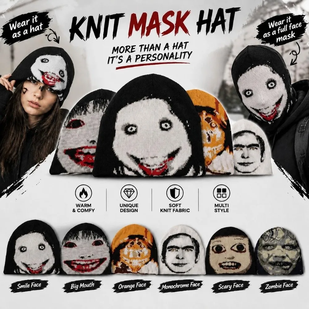 Jacquard Craft Knitted Beanie Soft Stretch Knitted Fabric Slouch Silhouette Skull Cap Locks Heat Relaxed Fit Pull On Cap