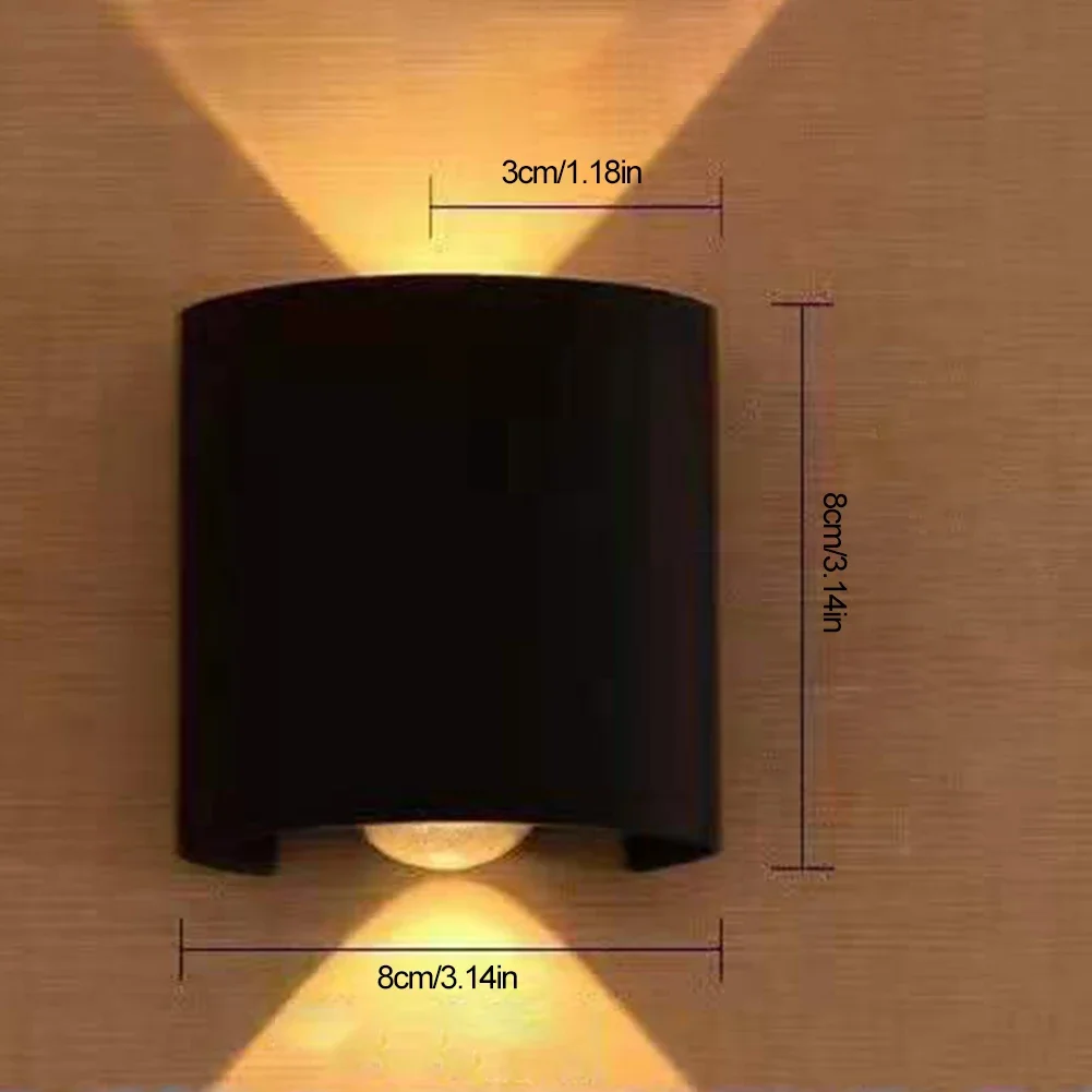 조절식 모던 벽 조명, 2W, 4W, 6W, 8W, 10W, 조절식 블랙 베란다 조명, LED 벽 팩 조명, 계단 차고 파티오 정원용