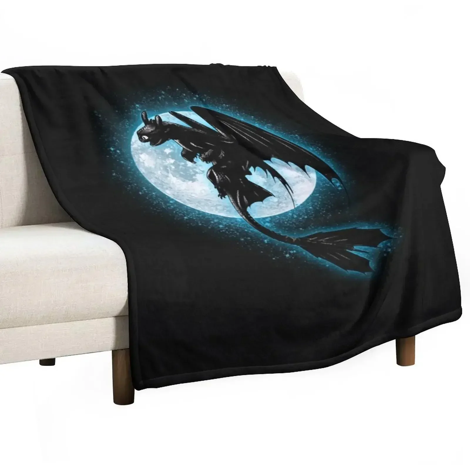 

Moonlight Dragon Throw Blanket Retros Thin Hair Blankets