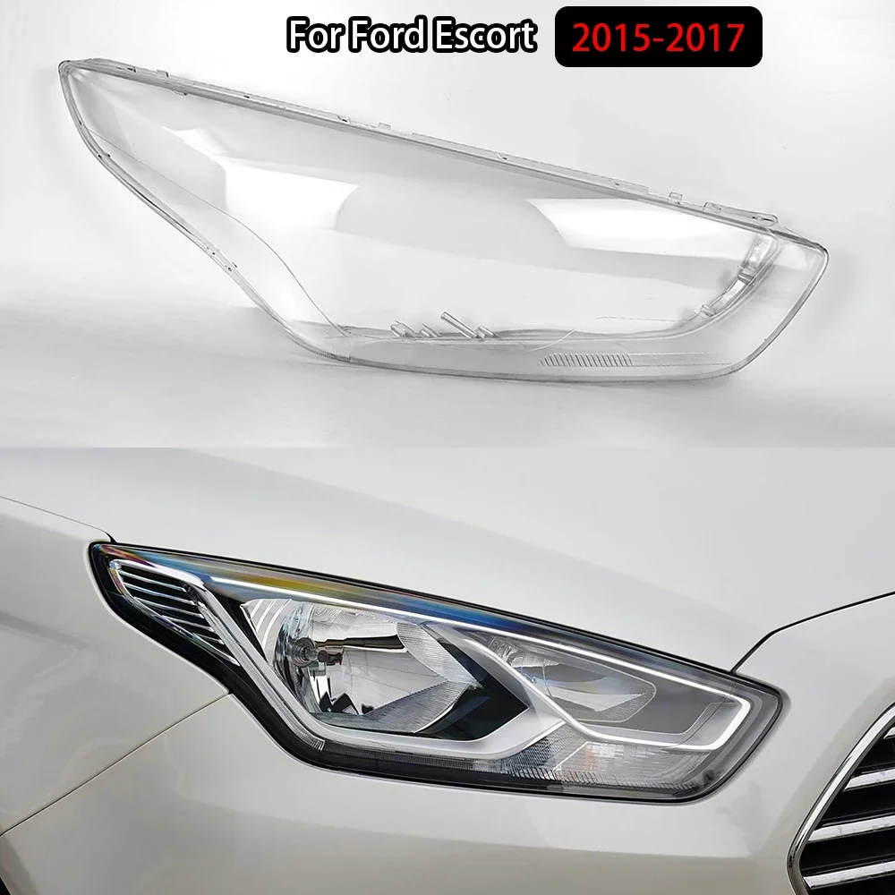 

Для Ford Escort 2015-2017 автомобильные сменные колпачки для фар, стеклянная крышка для фар, авто прозрачный чехол для абажура, корпус линзы лампы