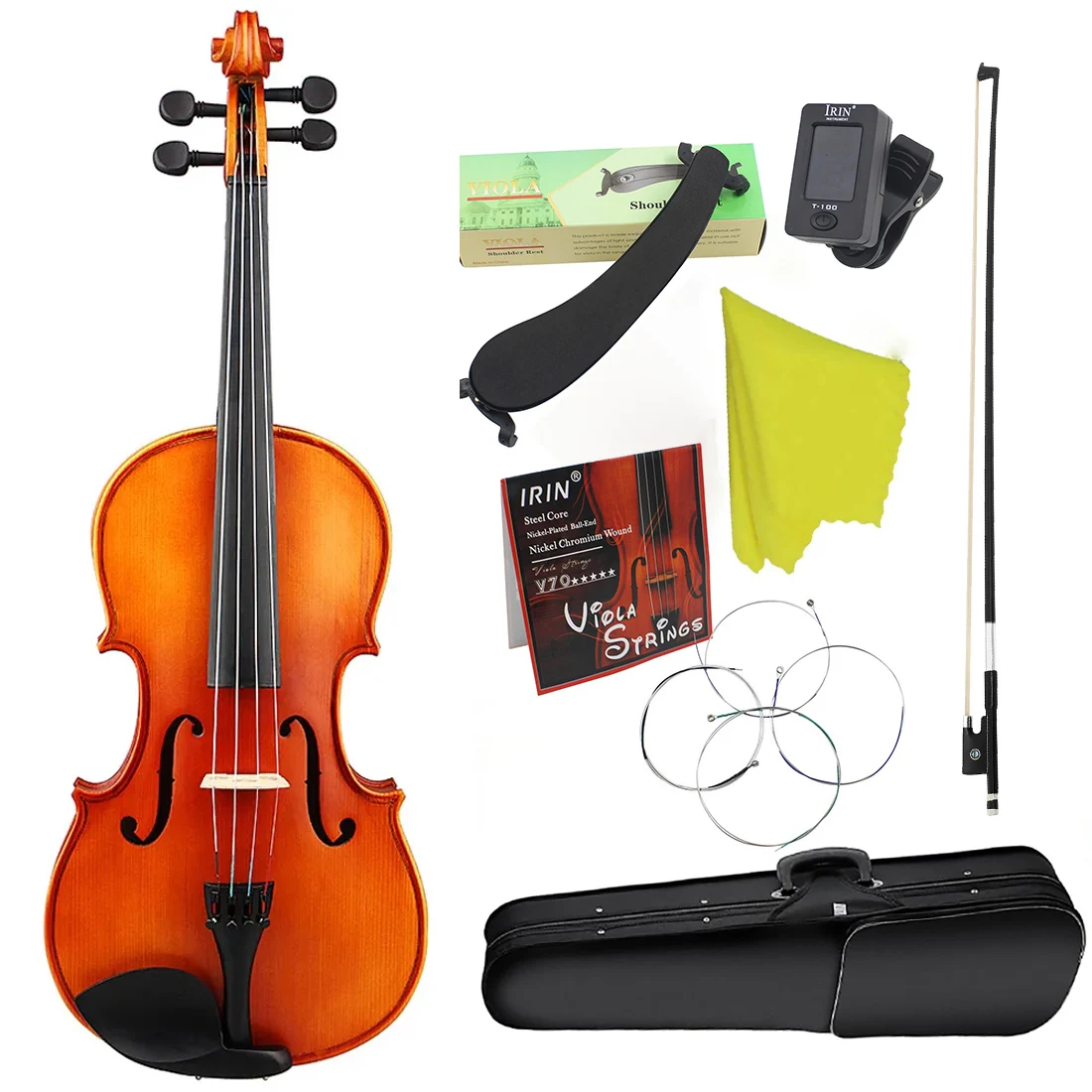 

Astonvilla VA-10 Viola Natural Acoustic Viola Spruce Panel 16 Inch Viola with Case Bow Cleaning Cloth Strings Shoulder Rest