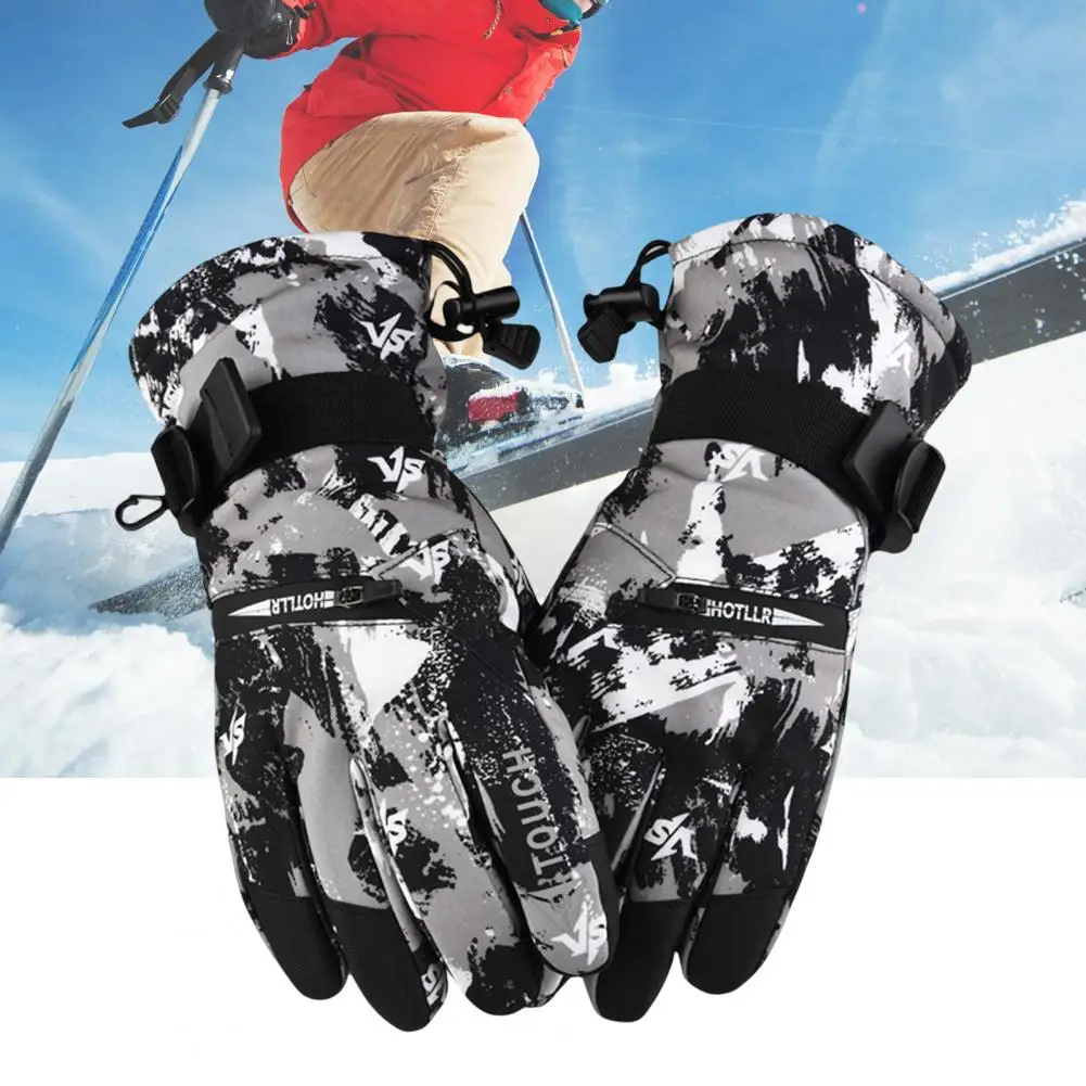 1 Pair Skiing Gloves Men Finger Gloves Camouflage Thicken Winter Coldproof Gloves Winter Sports Accessories