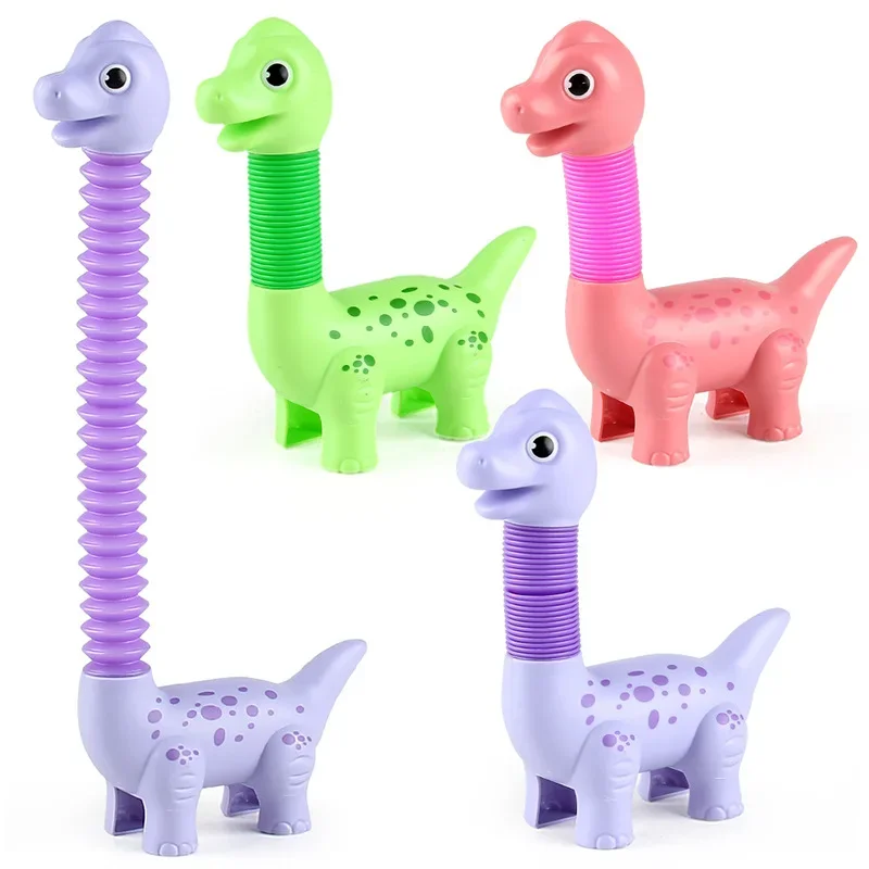 Dinosaur Telescopic Tubes Stress Relief Toys Colorful Educational DIY  Stretchable Toy  Creative Fun Decompression Gifts