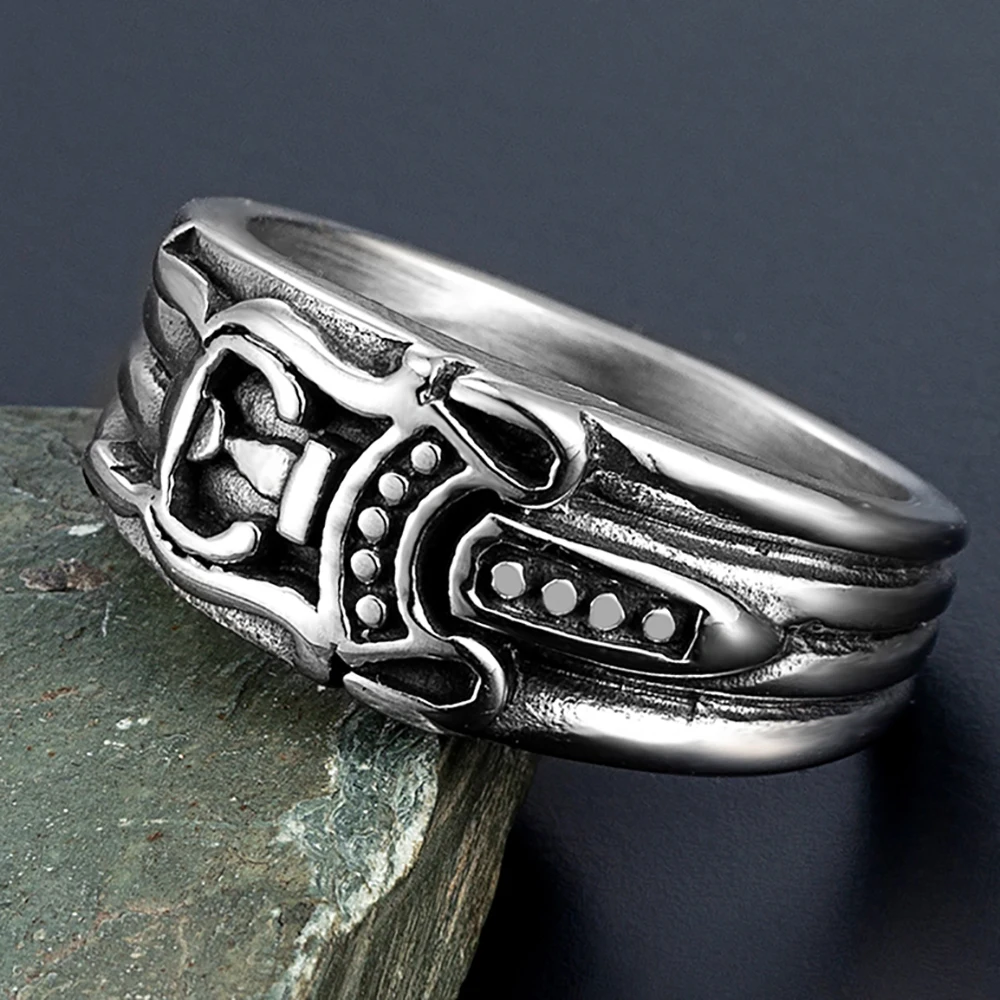 High Quality Stainless Steel Anchor Ring For Men Women Jewelry Vintage Anchor Punk Rock Fashion Accessories Party Gift Wholesale
