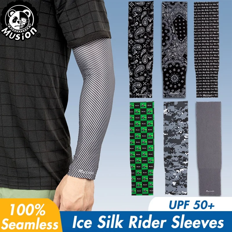 Musion-Mangas de brazo originales, protección UV, seda de hielo, calcetines de mano, Motor, pesca, motocicleta, bicicleta, cubierta de brazo