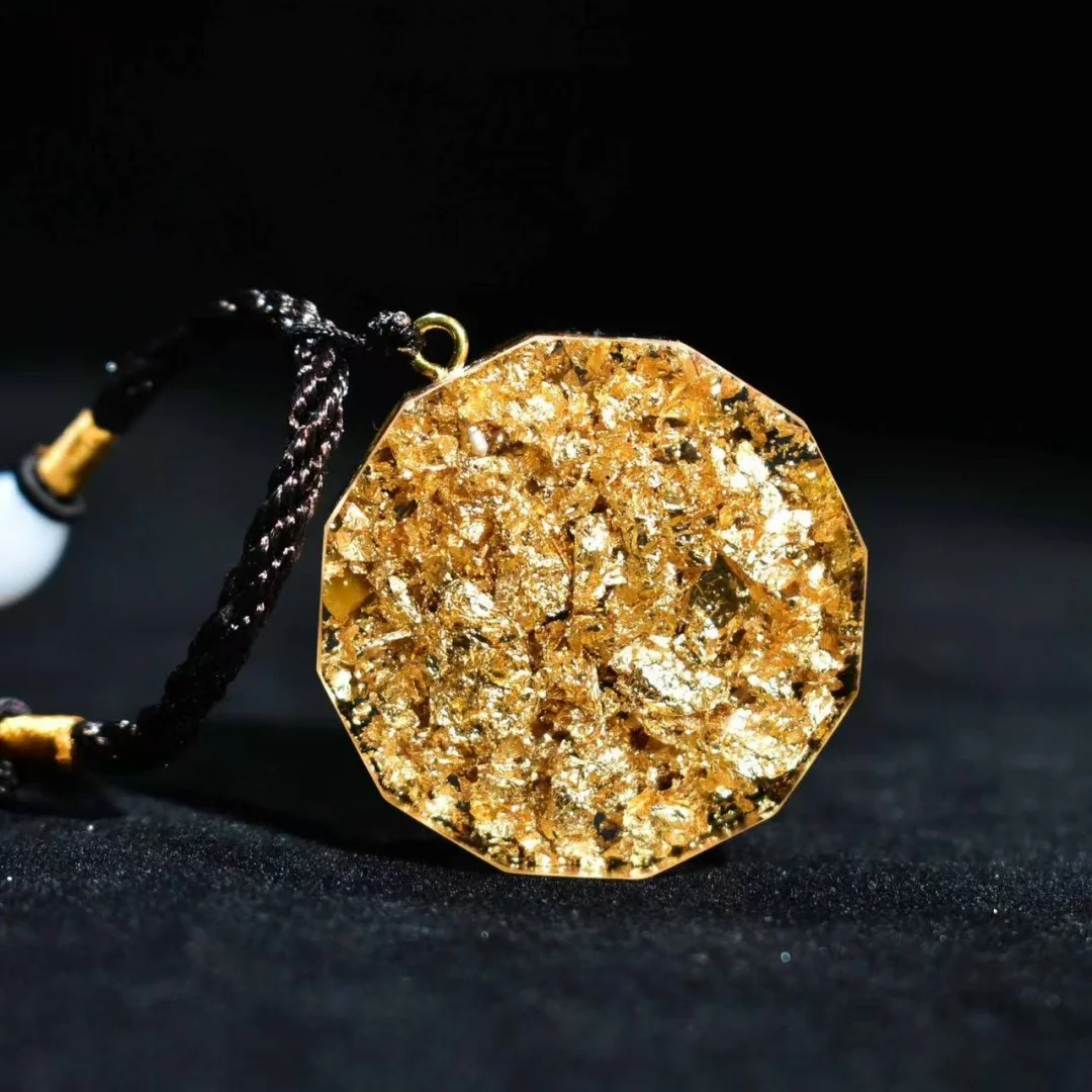 1 قطعة قلادة أوغان ، قلادة عين النمر أورجونيت سري يانترا ، قلادة مجوهرات من مادة الراتنج ، هدايا المهرجان