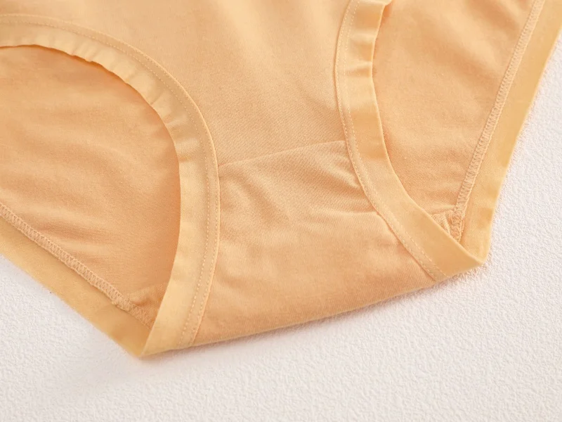 FINETOO 3Pcs/Set Seamless Cotton Panties Women Solid Color High Rise Elastic Briefs Female Soft Comfortable Breathable Underwear