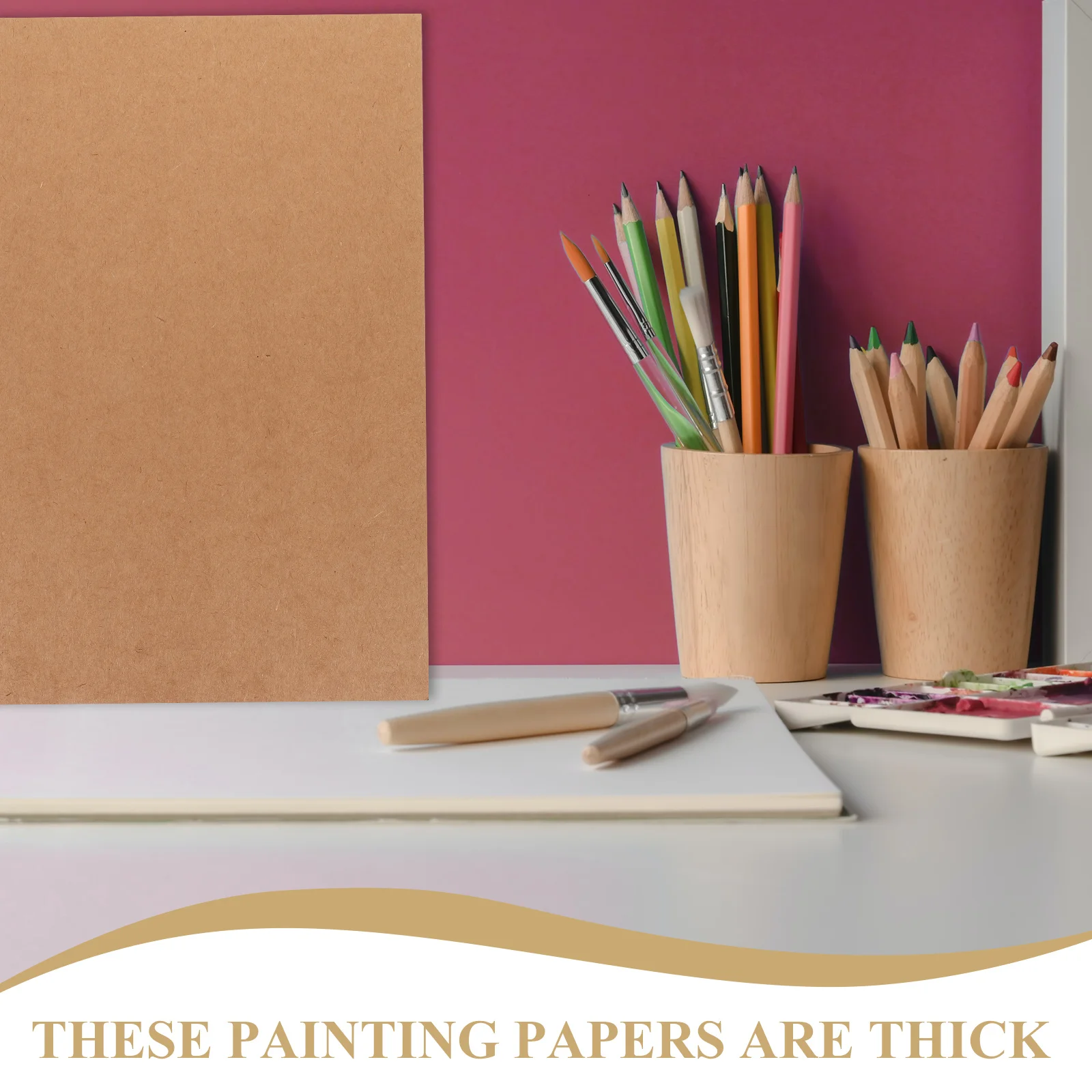 

10 Sheets Cow Cardboard Stock Paper Colored Drawing Cardstock Thick Painting Brown Student