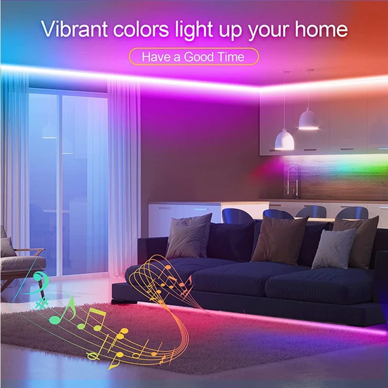 

A84E-5050 RGB Flexible Tape With Bluetooth App Led Lighting DIY Color-Changing Room Deco US Plug