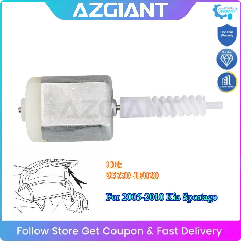 

AZGIANT for 2005-2010 Kia Sportage Car Trunk Lock Actuator Tailgate Mini Motor DC 12V 12000RPM Exact OEM Parts #95750-1F020