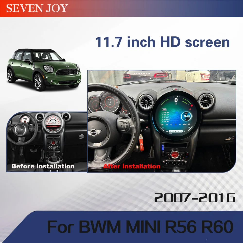 Android 15 For BMW Mini Cooper R56 R60 2006-2016 OLD TO NEW Auto Carplay Car  Navigation Stereo Multimedia Player 256GB  GPS