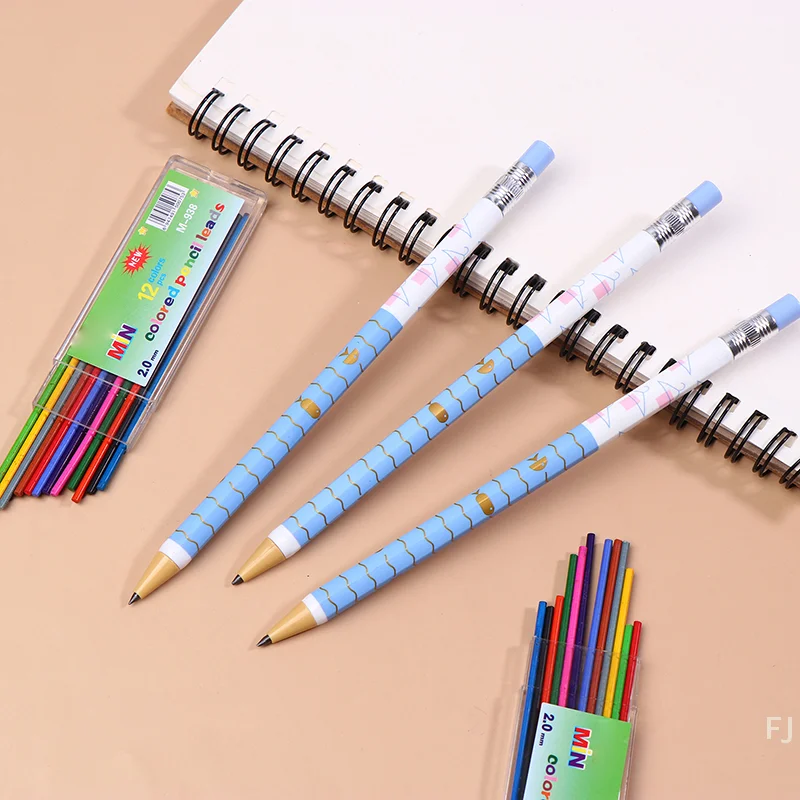 [YU] 1 Zestaw Ołówków Krawieckich do Znaczenia Materiałów 12 Kolorów Wkłady Wielokrotnego Użytku Wymienne Rdzenie do Pisania DIY Akcesoria do Szycia