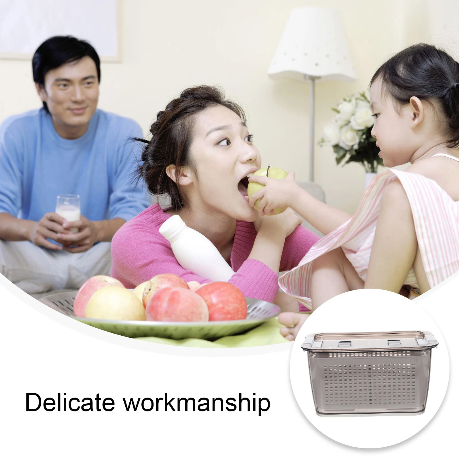 

1Pc Multifunctional Draining Basket Storage Box Fresh Keeper Food Container Refrigerator Crisper