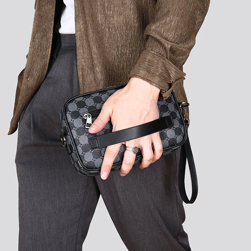 

Top-quality PU Leather Men Waist Packs Business Crossbody Bags for Male Fashion Travel Storage Phone Shoulder Bags Clutch Bag