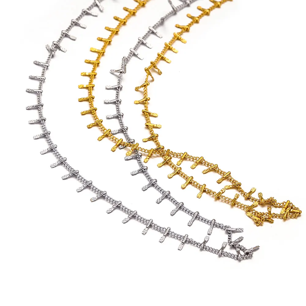 1 Meter Stainless Steel Gold Plated Clip Chain Necklace Bracelet Parts for DIY Crafts Findings Jewelry Making Supplies Wholesale