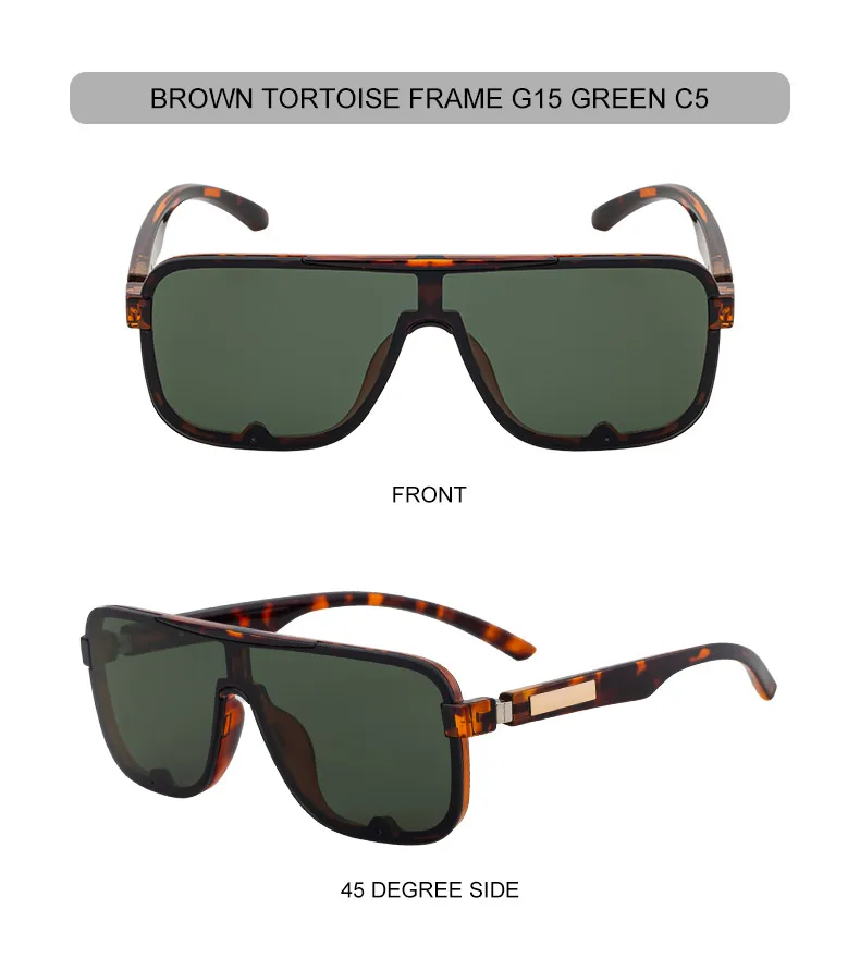 Polarisierte Klassische Quadratische Sonnenbrille für Herren mit Großem Rahmen 2026 Luxusmarke Punk Shield Goggle Sonnenbrille für Männer UV400 Eyewear Shades – Detail 19