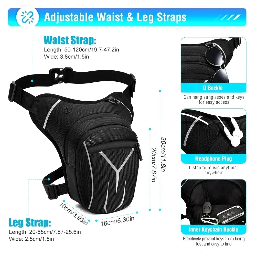 Waterproof Drop Leg Bag Thigh Hip Bum Belt Leg Waist Bags Travel Tour Riding Motorcycle Fanny Pack Men Women Tactical Travel Bag