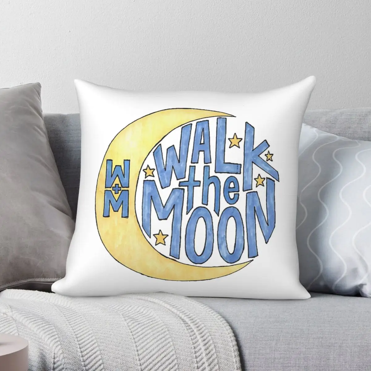 Walk The Moon Logo Square Pillowcase Polyester Linen Velvet Creative Zip Decor Pillow Case Bed Cushion Cover