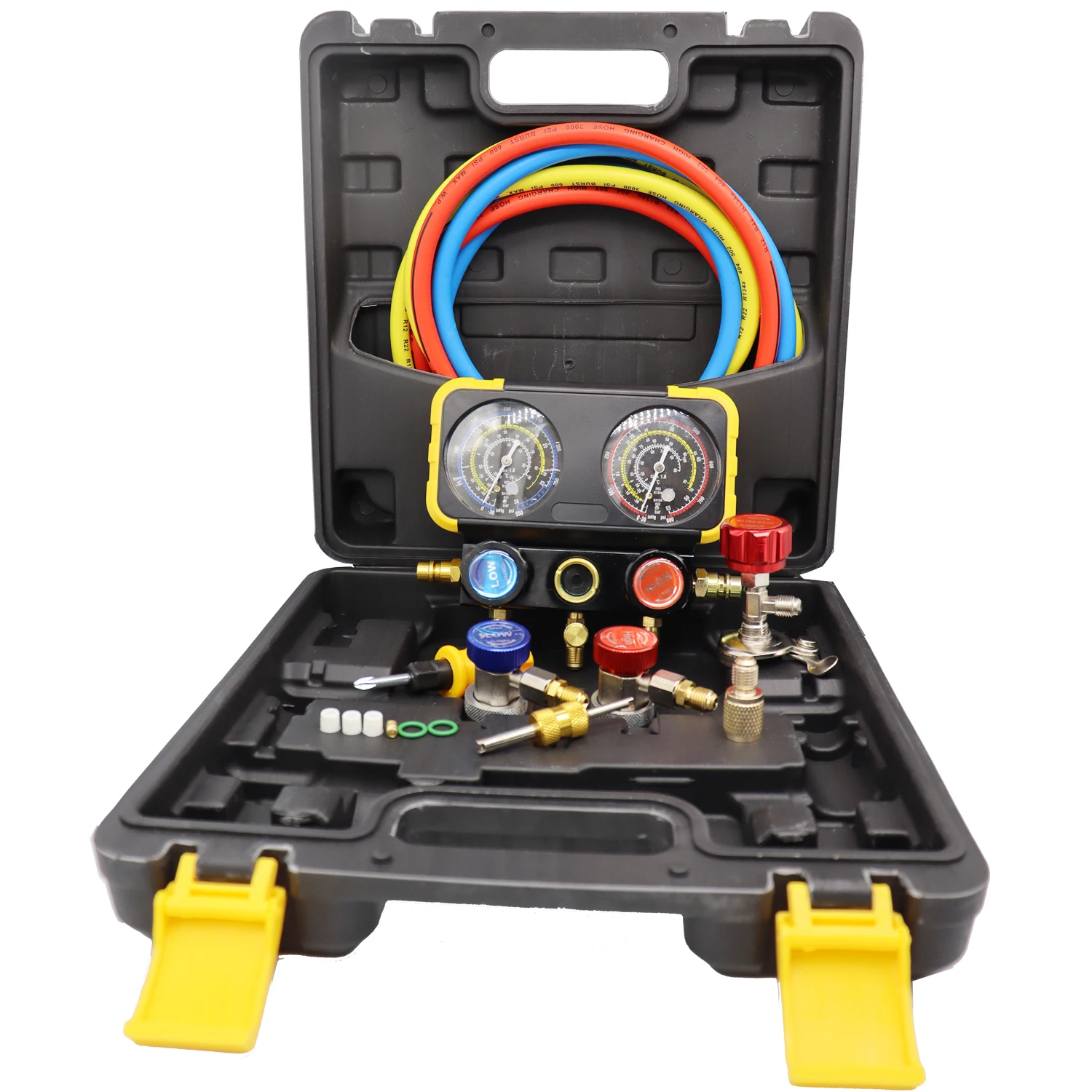 For R410A 3 Way Manifold Gauge Maintenence Tools with Hose and Hook for R32 R22 R410a R-134a Refrigeration Manifold Gauge Air