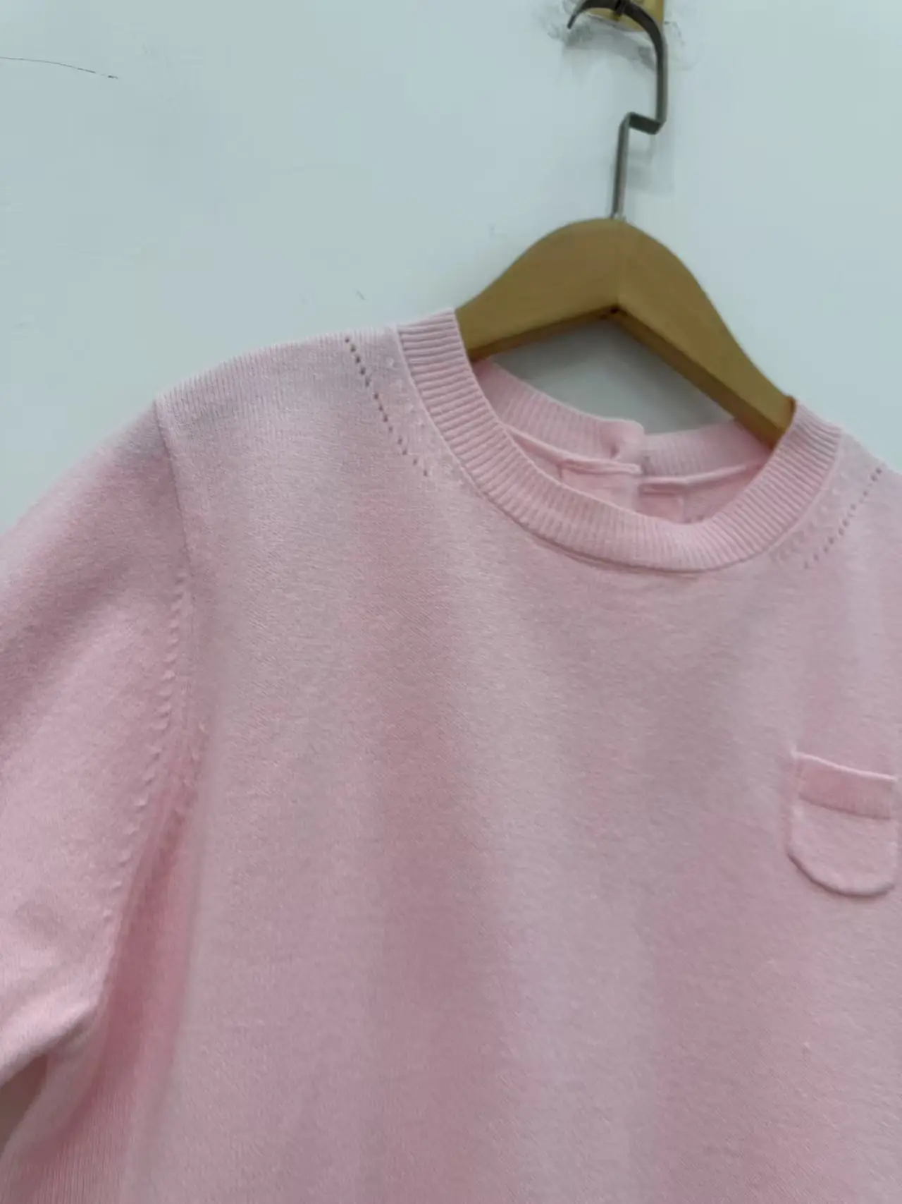 Damski sweter z okrągłym dekoltem, krótkie rękawy, modne, codzienne topy