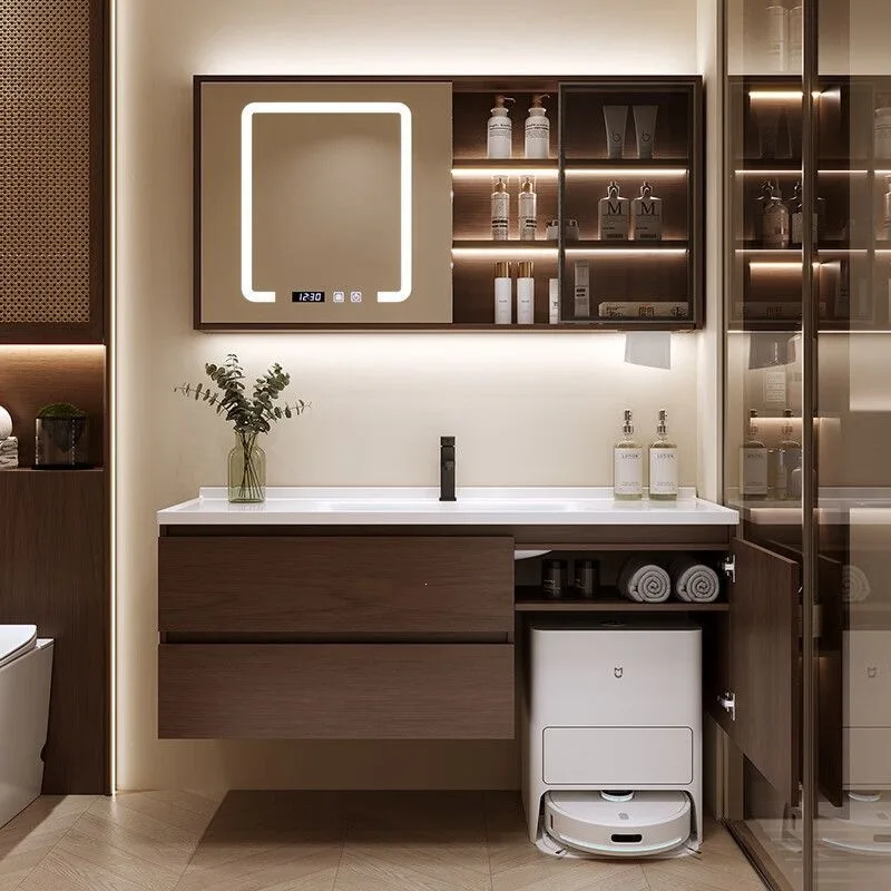 Sweeping robot bathroom cabinet ceramic integrated basin washbasin countertop integrated bathroom washbasin