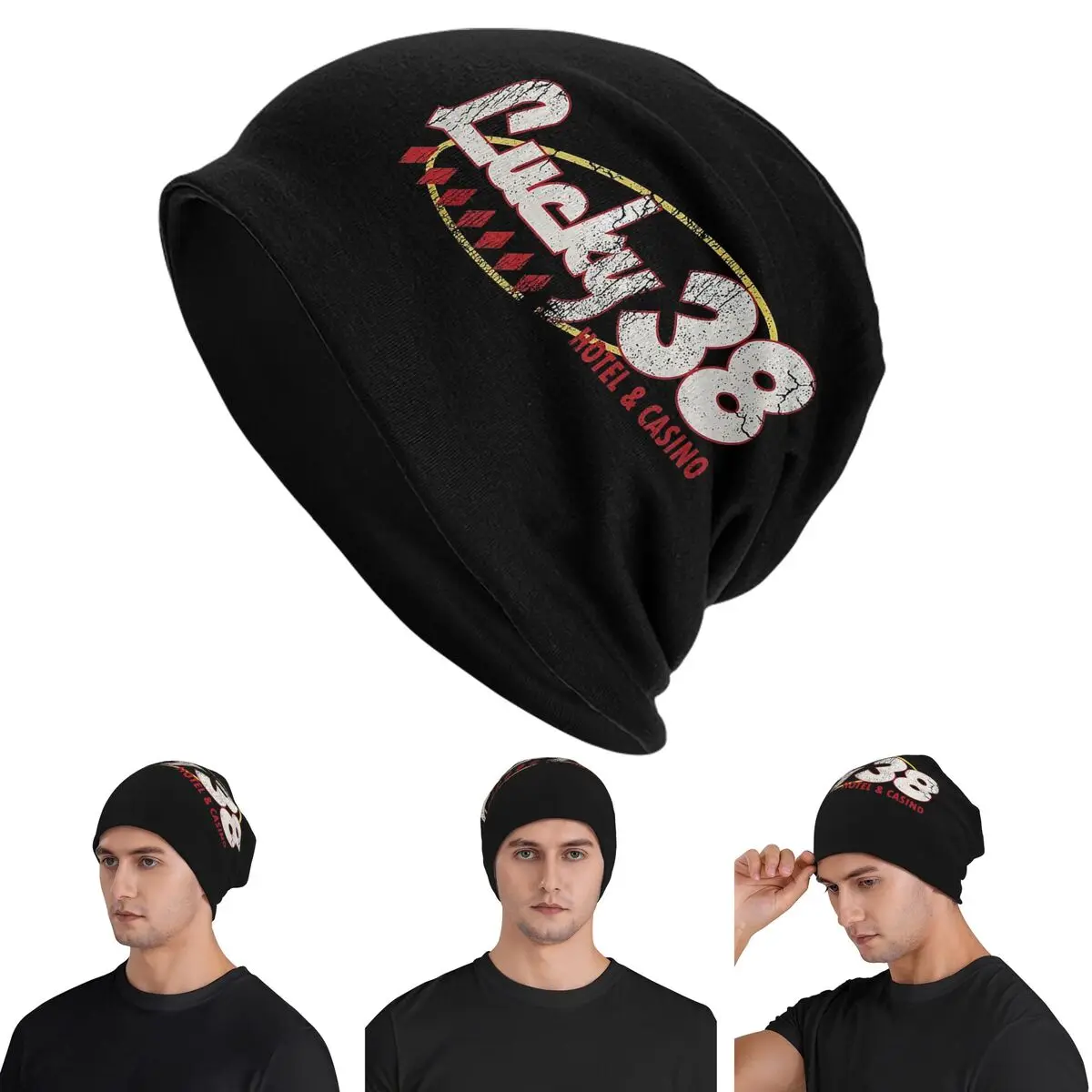 

Lucky 38 Logo Skullies Beanies Hats Warm Autumn Winter Outdoor Cap Knitted Bonnet Caps for Men Women Adult