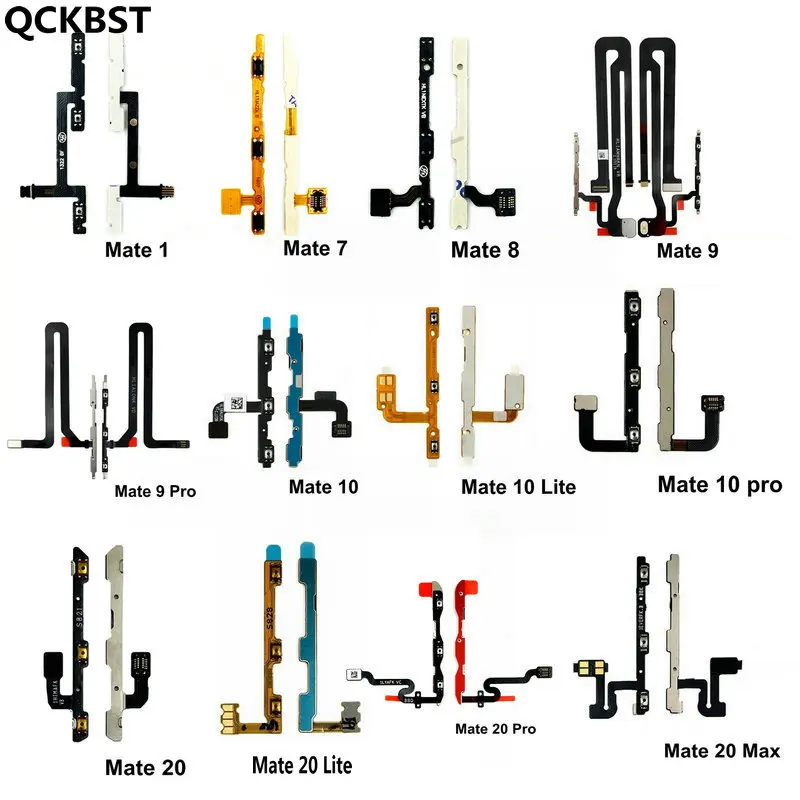 1PCS New Power On/Off + Volume Up/Down button Flex Cable For Huawei Mate 20 X 10 9 8 Pro Lite P Smart Plus 2019