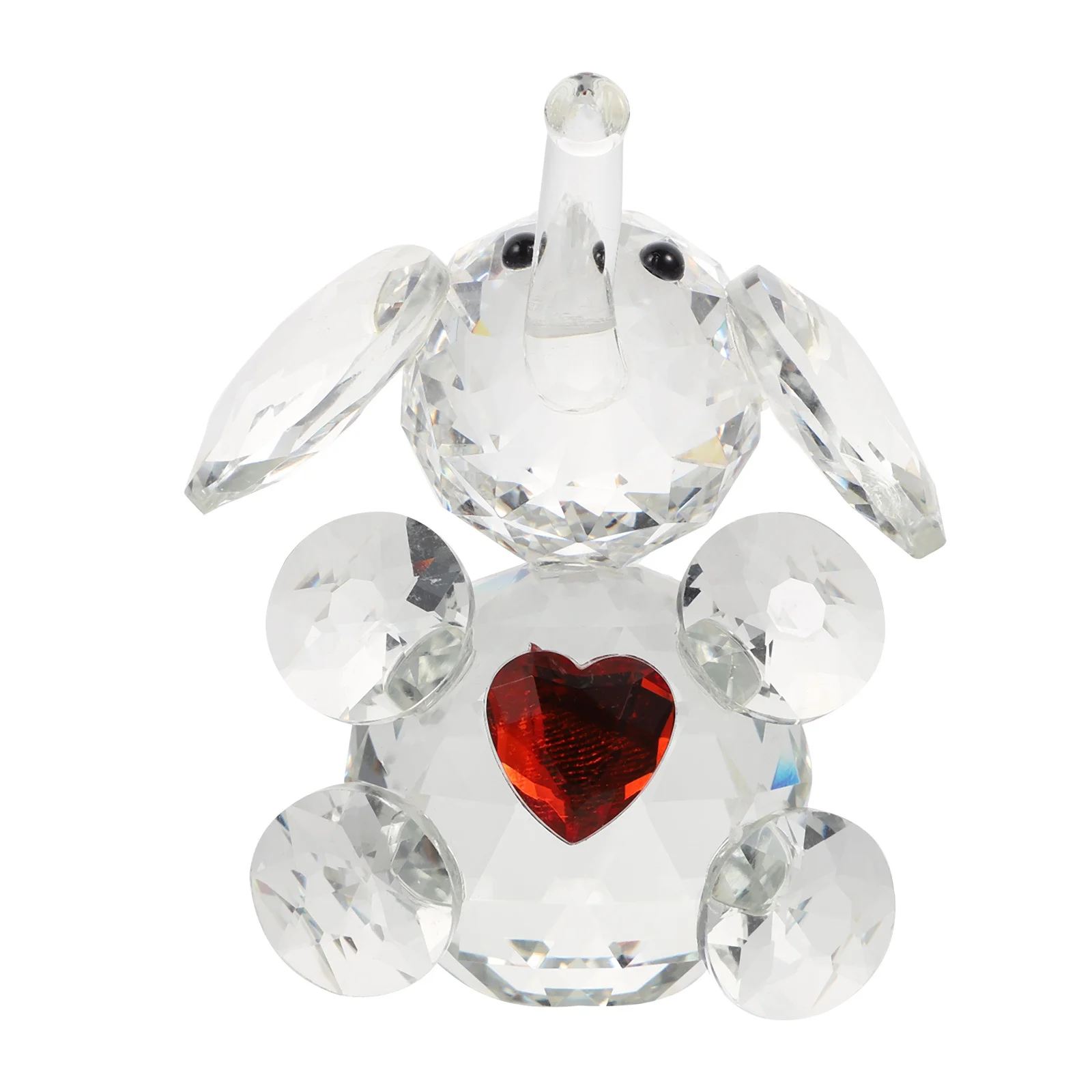 

1Pcs Exquisite Glass Ornament Compact Size Crystal Heart Decor for Indoor Room Desktop Home Office Use