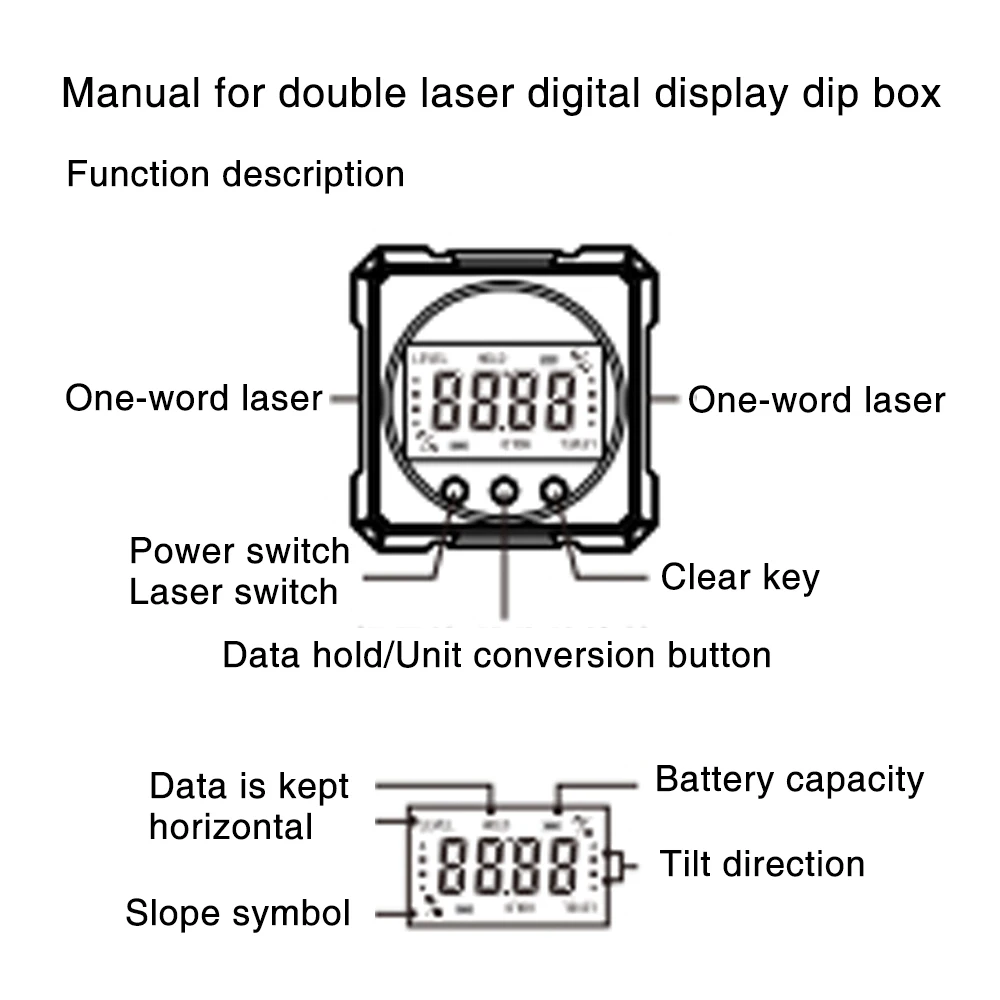 Digital Level Angle Gauge 360° Mini Measuring Digital Inclinometer With Magnetic Base Electronic Universal Bevel Protractor