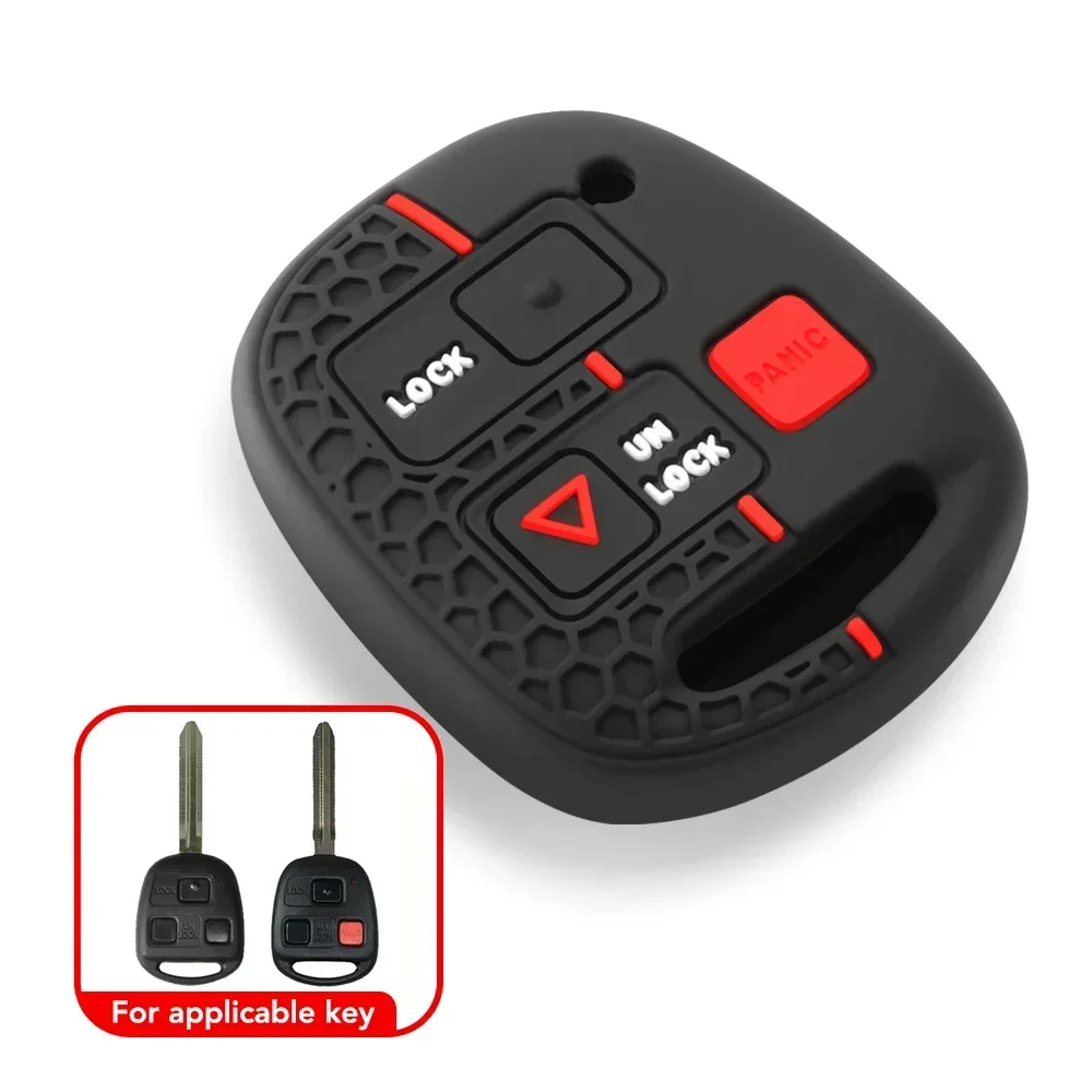 Keychain For Toyota FJ Cruiser Land 2008-2014 Yaris Echo For Lexus ES GS LS IS RX SC LX RX400h Silicone 3 Buttons Car Key Case view 6