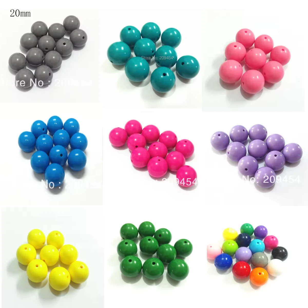 Wholesale  20mm 105pcs/bag Chunky Gumball Bubblegum Acrylic Solid Beads For Kids Necklace/DIY Hand Made/Fashion Jewelry Design