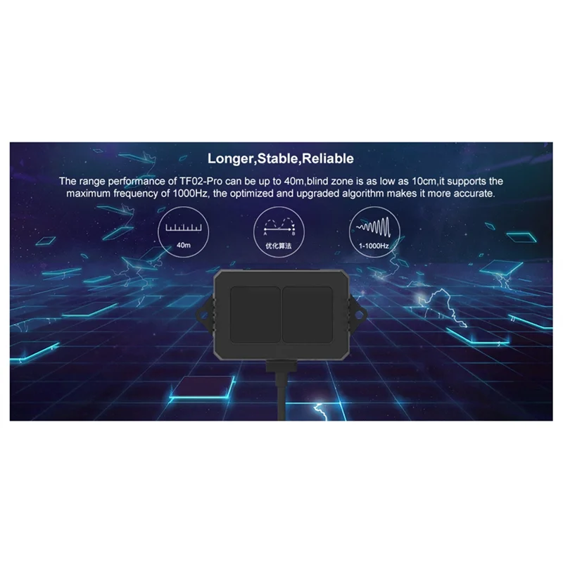 Hot-TF02 Pro Mid-Range Distance Sensor, 1000Hz Frame Rate And 40Meters Operating Range Lidar Module For Indoor/Outdoor/Robot
