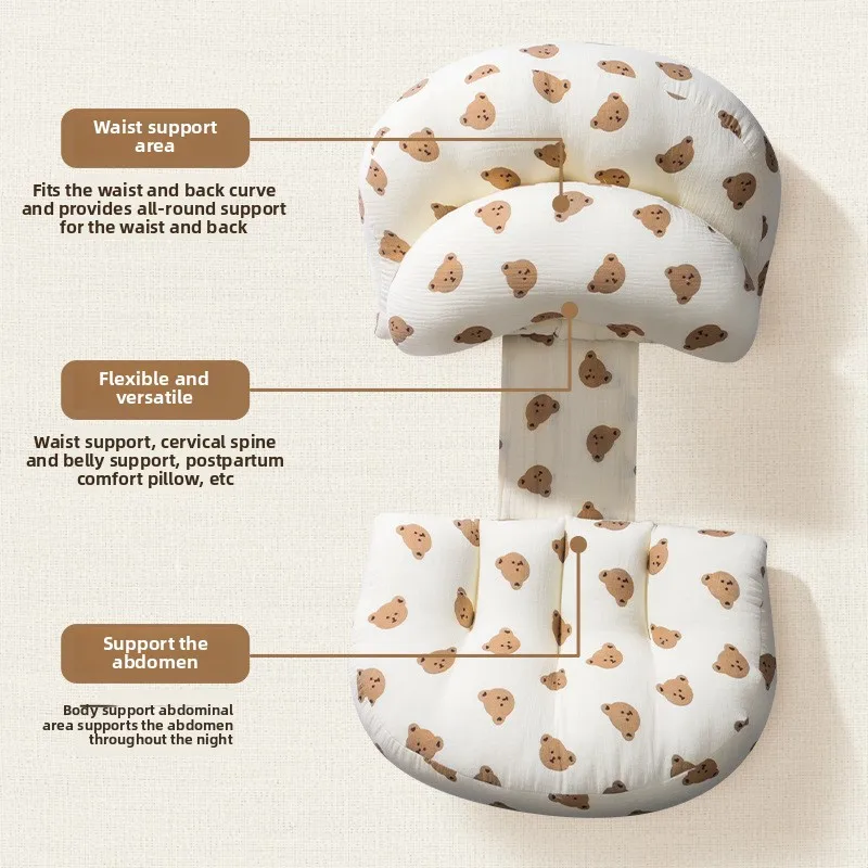 옆으로 자는 임산부 베개 - 통기성 커버와 기계 세탁 가능한 디자인의 U자형 임산부 지지 베개