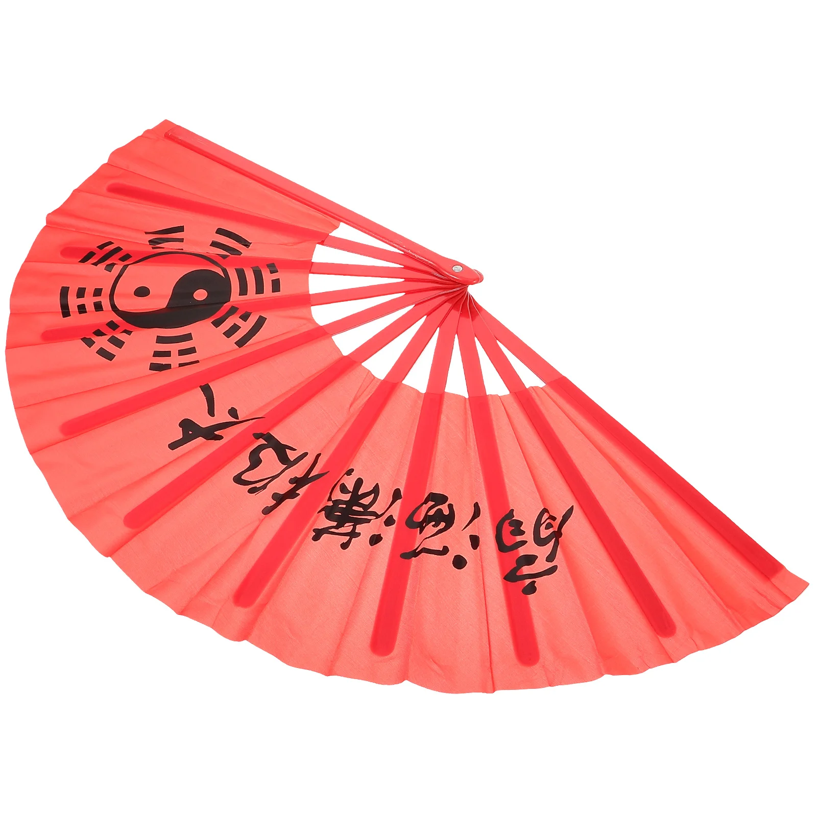

1Pcs Elegant Chinese Style Folding Hand Fan Red Kung Fu Design for Decoration and Performance
