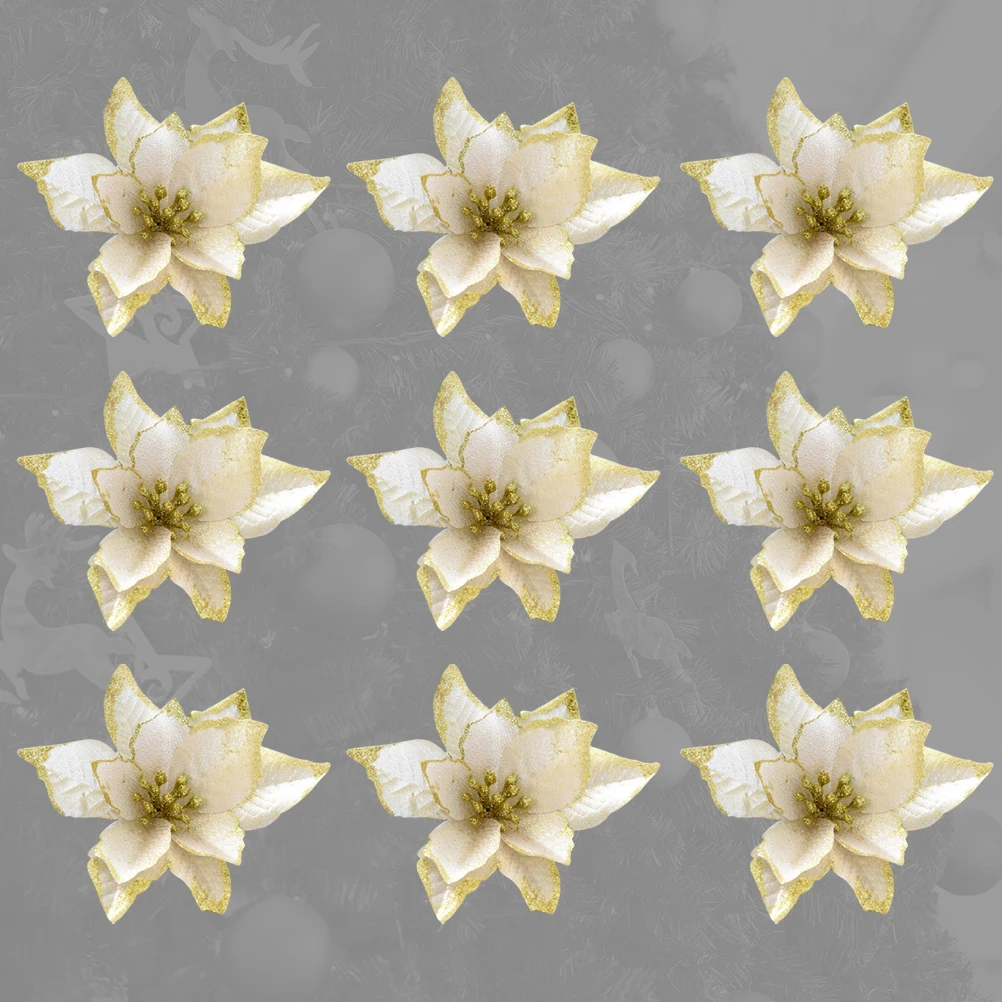 

36 шт. искусственных рождественских цветов, яркие многоразовые тканевые подвески-цветы для дверей, стен, головных уборов, поделок, DIY, рождественские украшения