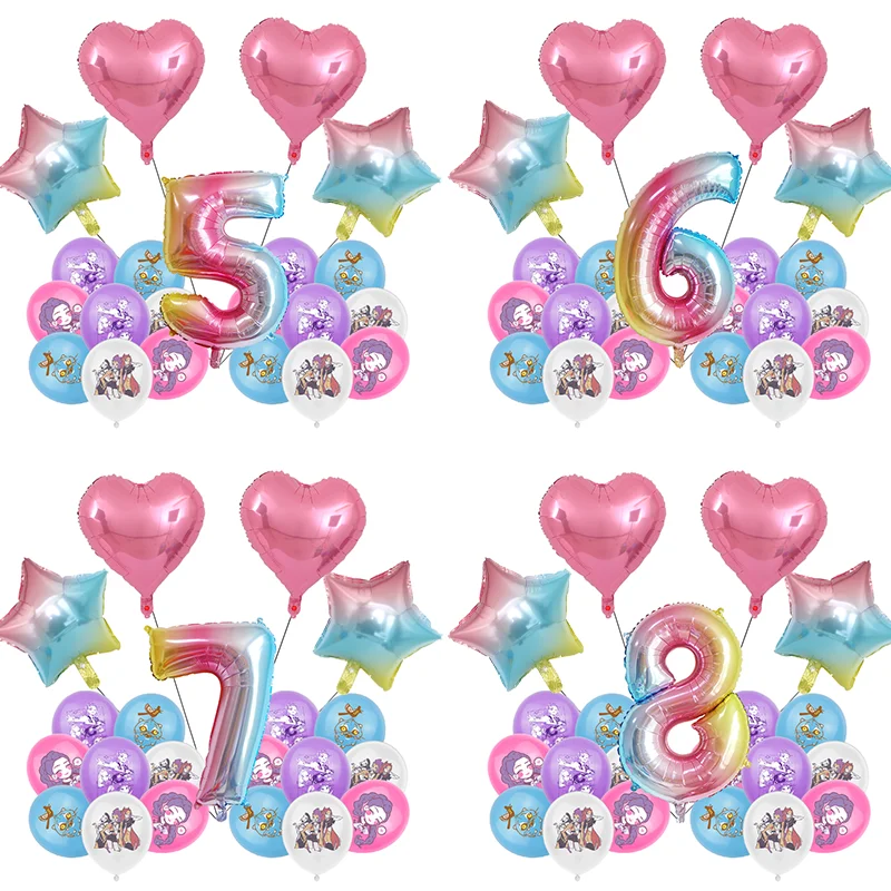 

KPop Demon Hunters Number Balloon Anime Cartoon Girls Birthday Party Decoration Aluminum Film Balloons Baby Shower Ballons Gift